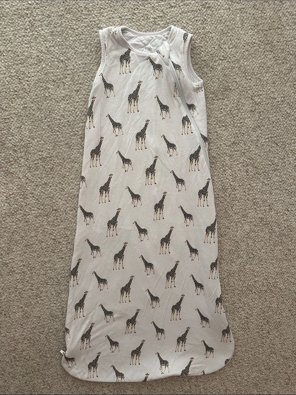 Kyte BABY Cream Sleeveless Sleep Sack with Giraffe Print